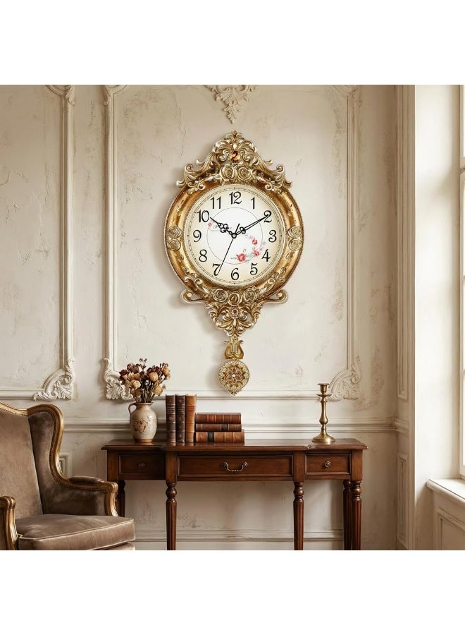 يُسلِّم ساعة منبه تناظرية عتيقة الطراز، ذهبية اللون، لتزيين الغرفة - Image 3